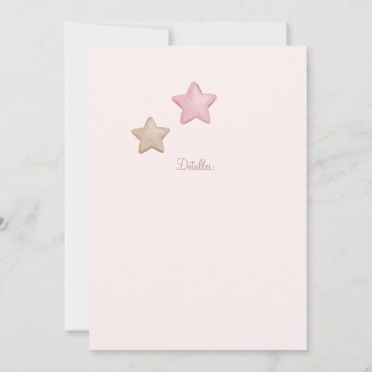 ピンクベアベビーシャワーガールスペインの招待状 招待状 (裏面)