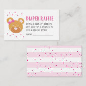 ピンクベアーおむつラッフルチケット エンクロージャーカード (正面/裏面)