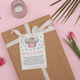 ピンクベアーをテーマにしたベビースシャワーありがとう サンキューカード
