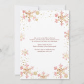 ピンクベアークリスマスウィンターガールベビーシャワー 招待状 (裏面)