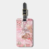 ピンクベアーコケット ラゲッジタグ (正面縦)