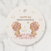 ピンクベアーツツインズガールシャワーありがとう フェイバータグ (正面)