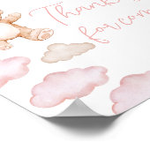 ピンクベアーバルーン待ってありがとう来。 ポスター (角)