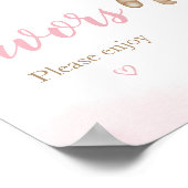 ピンクベアーバルーン赤ちゃんシャワー特典 ポスター (角)