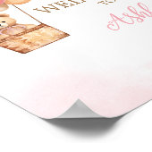 ピンクベアーホットエアバルーン赤ちゃんシャワーへようこそ ポスター (角)