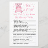 ピンクベアー赤ちゃんシャワーのゲームをどれだけ知っているか (正面)