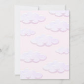 ピンクベアー 私たちは雲の上 ベビーシャワー 招待状 (裏面)