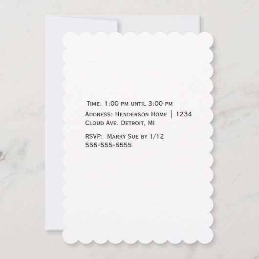 ピンクベア誕生日ガール 招待状 (裏面)