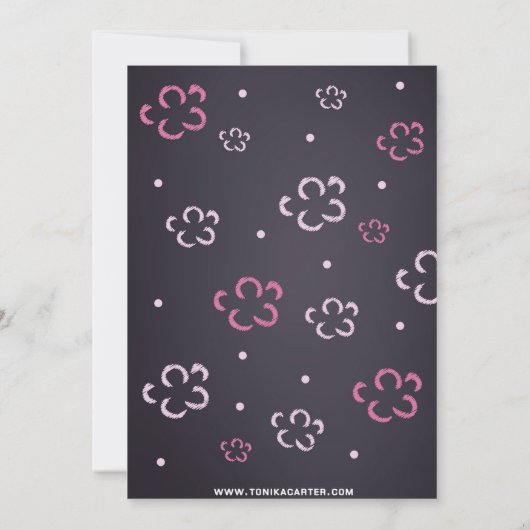 ピンクベア誕生日招待状 招待状 (裏面)