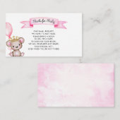 ピンクベア赤ちゃんシャワーベビー エンクロージャーカード (正面/裏面)