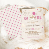 ピンクベア ボーホー ベイビー シャワー 招待状