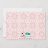 ピンクベア レトロ フラワー ベイビーシャワー 招待状 (裏面)