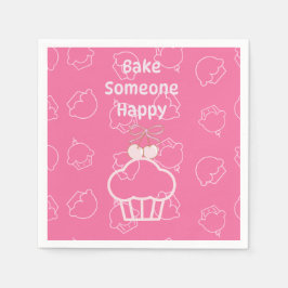 ピンクベイクハッピー スタンダードカクテルナプキン
