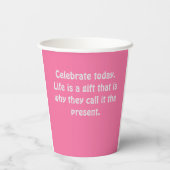 ピンクベイクハッピー 紙コップ (裏面)