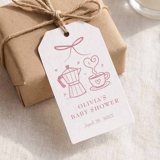 ピンクベイビーはコーヒーをいれている ファヴォーターグ ギフトタグ