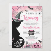 ピンクベイビーはハロウィンベイビーシャワーを仕掛ける 招待状 (正面)