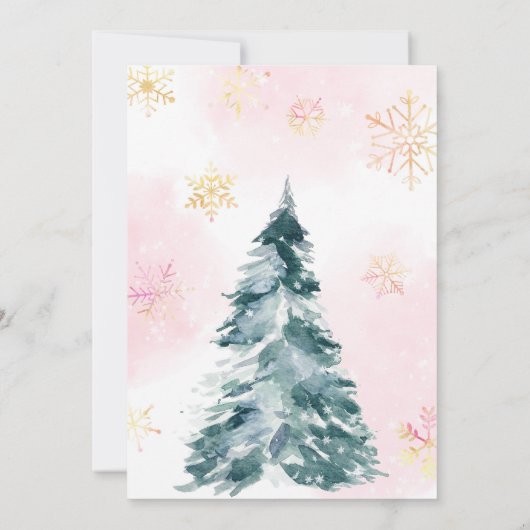 ピンクベイビー イッツ コールド アウトサイド ベイビーシャワー 招待状 (裏面)