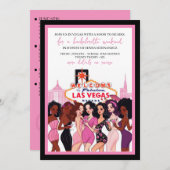 ピンクベガスバチェロレッテ 招待状 (正面/裏面)