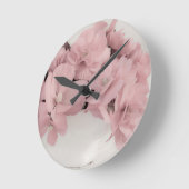 ピンクベゴニアス ラウンド壁時計 (傾斜)