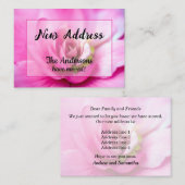 ピンクベゴニア新住所のお知らせ ノートカード (正面/裏面)