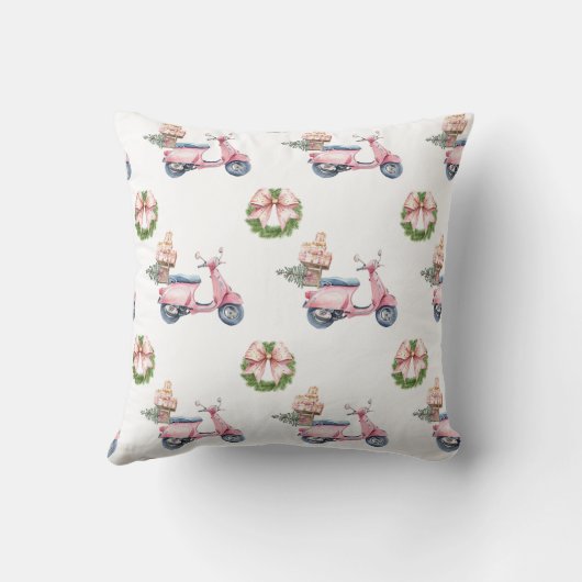 ピンクベスパクリスマスショッピング旅行 クッション (裏面)