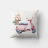 ピンクベスパクリスマスショッピング旅行 クッション (正面)