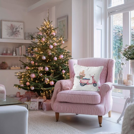 ピンクベスパクリスマスショッピング旅行 クッション