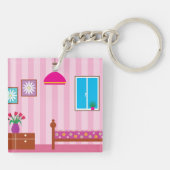 ピンクベッドルームキーチェーン キーホルダー (裏面)
