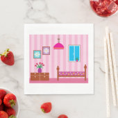 ピンクベッドルーム紙ナプキンス スタンダードランチョンナプキン (インサイチュ)