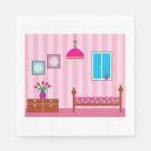 ピンクベッドルーム紙ナプキンス スタンダードランチョンナプキン (正面)