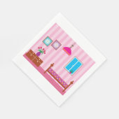 ピンクベッドルーム紙ナプキンス スタンダードランチョンナプキン (角)