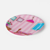 ピンクベッドルーム紙プレート ペーパープレート (アングル)