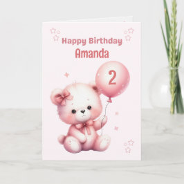 ピンクベパーソナライズされたア誕生日カード カード