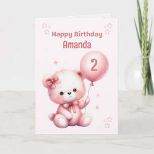 ピンクベパーソナライズされたア誕生日カード カード