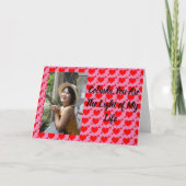ピンクベパーソナライズされたイマイバレンタイン赤いハート カード (正面)