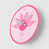 ピンクベビーかわいらしビーガールサンクスギビングトルコ子供部屋 ラウンド壁時計 (傾斜)