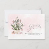 ピンクベビーの冷たい外の赤ちゃん感謝していシャワーあなた カード (正面)