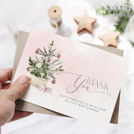 ピンクベビーの冷たい外の赤ちゃん感謝していシャワーあなた カード