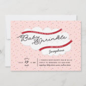 ピンクベビーの散水シャワー 招待状 (正面)