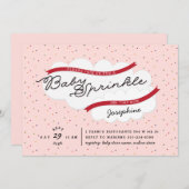ピンクベビーの散水シャワー 招待状 (正面/裏面)