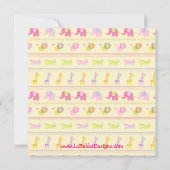 ピンクベビーアニマルズベビースプリンクル招待状 招待状 (裏面)