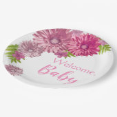 ピンクベビーイン開花ブランチ ペーパープレート (アングル)