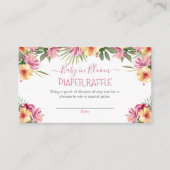 ピンクベビーイン開花熱帯フローラおむつラッフル エンクロージャーカード (正面)
