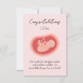 ピンクベビーオンザウェイおめでとうカード (正面)