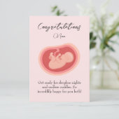 ピンクベビーオンザウェイおめでとうカード (スタンド正面)