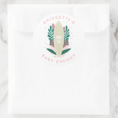 ピンクベビーオンボードありがとうありがとうごクラシックざいラウンドステッカー ラウンドシール (バッグ)