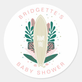 ピンクベビーオンボードありがとうありがとうごクラシックざいラウンドステッカー ラウンドシール