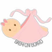 ピンクベビーオンボードカスタムカットビニールシール シール (正面)