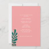 ピンクベビーオンボードツインズベビーシャワー 招待状 (裏面)