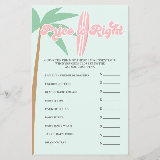 ピンクベビーオンボードベビーシャワー推定右の価格 チラシ (正面)